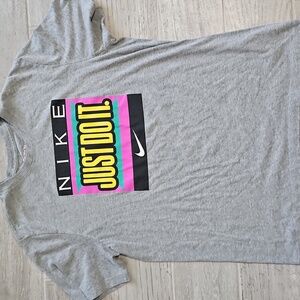 NIKE SPORTSWEAR "Pastel Just Do It Tee" MEN'S GREY MULTI-COLOR T-SHIRT LARGE